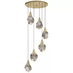 image of Schuller Aquaria Cluster Pendant Ceiling Light Matt Gold, Transparent 3000K 2700Lm