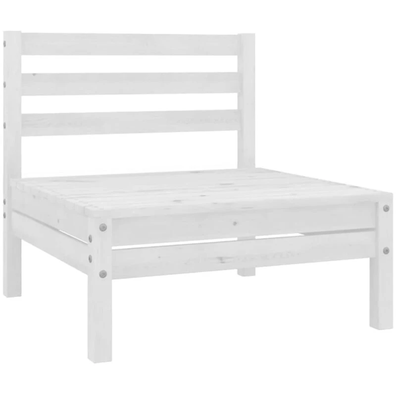 Image of VIDAXL Garden Middle Sofa White Solid Wood Pine Vidaxl 8720286658871