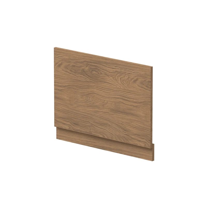 Image of Balterley 750mm Straight Bath End Panel and Plinth - Antique Oak Brown