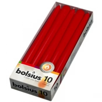 Image of Bolsius Tapered Candles Pack 10 Red