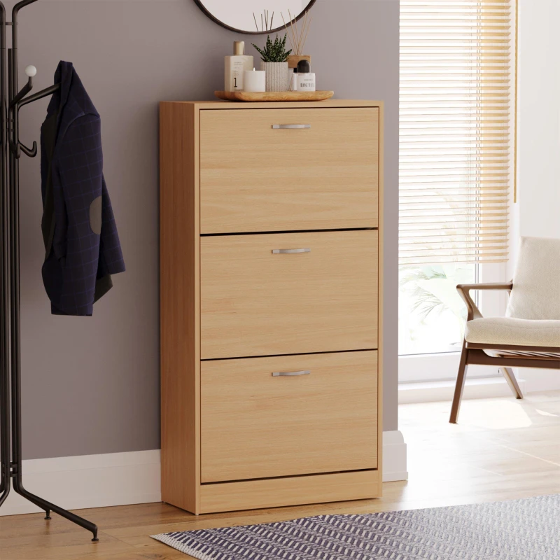 Image of Lassic Vida Designs 3 Drawer Shoe Cabinet Pine unisex 3 Drawer