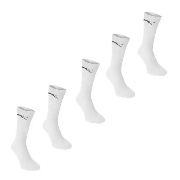 Image of Slazenger Crew Socks 5 Pack Childs - White C8 - C13