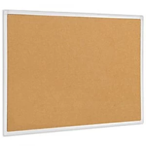 Image of Bi-Office Maya Antimicrobial Cork Board with Aluminium Frame 1200 x 900 mm