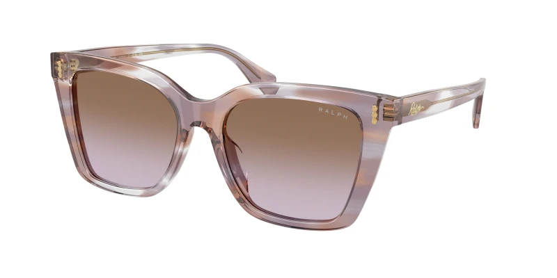 Image of Ralph Lauren RA5349U 634068 Woman Sunglasses Acetate Brown Violet Squared Normal Nuanced Brown Sunglasses Woman Acetate