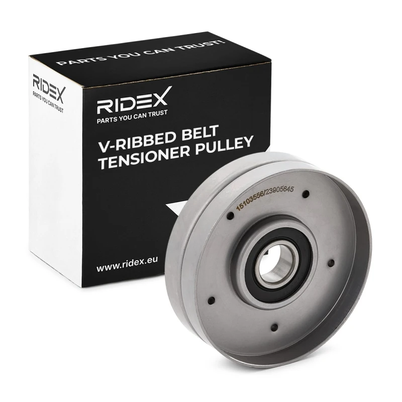 Image of RIDEX 310T0949 Tensioner Pulley Carbon steel Tensioner Pulley,v-ribbed belt (310)
