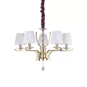 Image of Pegaso 5 Light Multi Arm Pendant Light Satin Brass