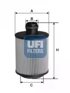 image of UFI 25.110.00 Oil Filter Oil Cartridge