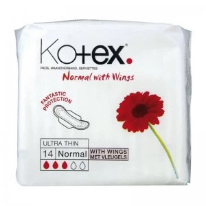 Image of Kotex Ultra Thin Normal With Wings 14 Pads