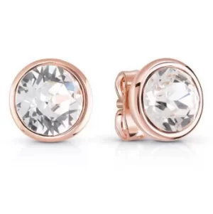 image of Guess Rose Gold Plated Crystal Stud Earrings