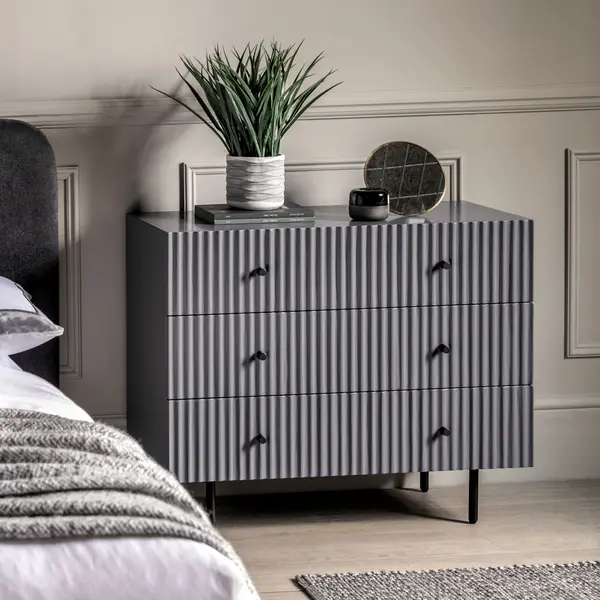 Image of Baybridge 3 Drawer Chest Grey