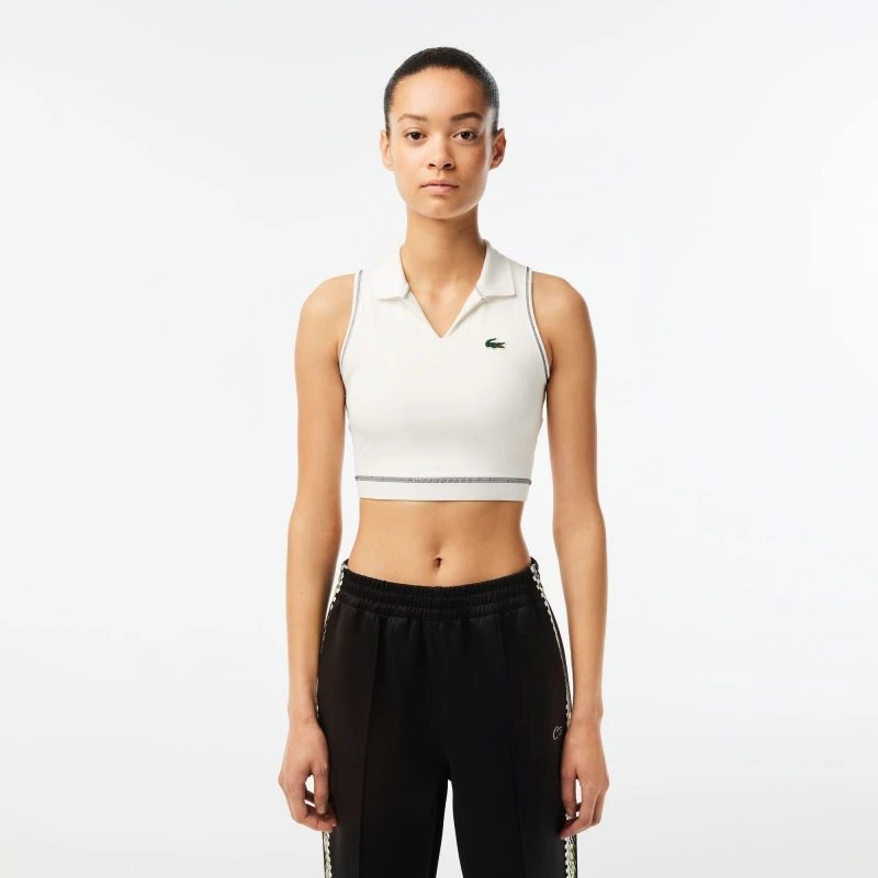 Image of Lacoste Lace Tank Top - Cream Cream 10