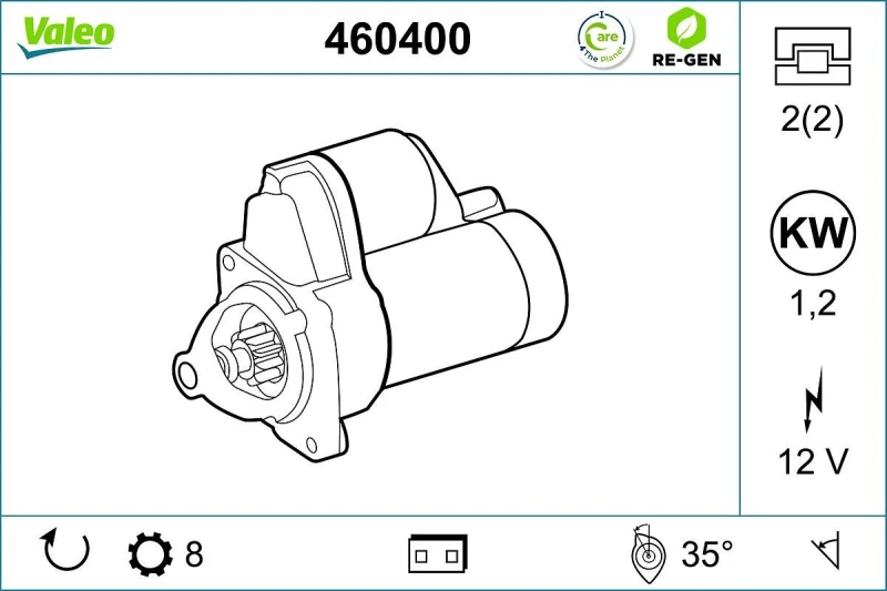 Image of Starter motor VALEO 460400
