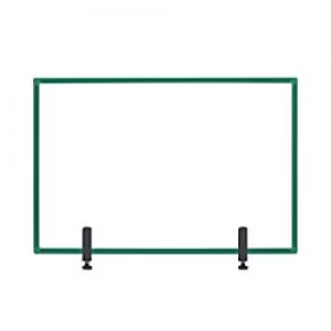 Image of Bi-Office Maya Protector Desktop Board with Clamps and Green Frame Acrylic 1040 x 700 mm