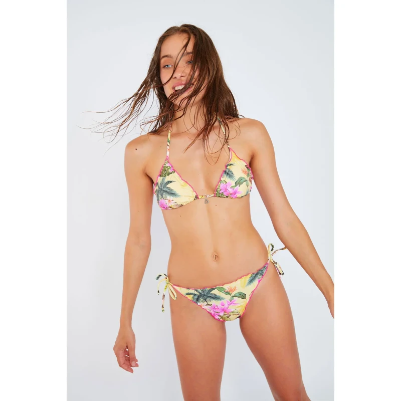 Image of banana moon womens swim bikini top by Banana moon Ciro Limetropic Jaune Female XS