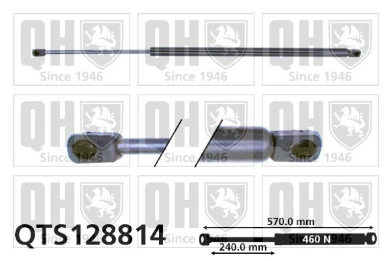 Image of QUINTON HAZELL Tailgate strut QUINTON HAZELL QTS128814
