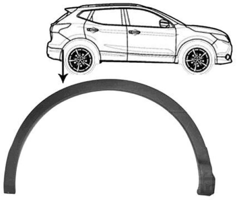 Image of VAN WEZEL 3391524 Flaring, wing ** Equipart ** Right Rear Flaring,wing (450)