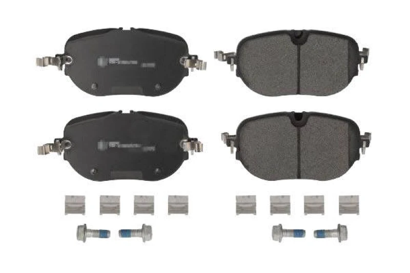 Image of SWAG 33 11 0579 Brake pad set Front Axle, prepared for wear warning indicator, with fastening material Brake Pad Set,disc brake (402)