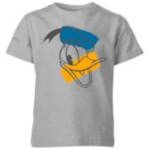 Disney Donald Duck Head Kids T-Shirt - Grey - 7-8 Years