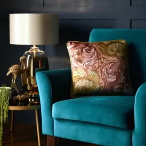 Image of Down the Dilly Velvet Piped Edge Filled Cushion, Terracotta, 43 x 43cm - Laurence Llewelyn Bowen