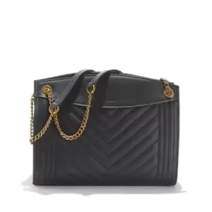 image of Simone Quilted Leather Handbag with Gold Chain Crossbody/Shoulder Strap