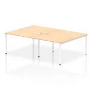 Image of Impulse Bench B2B 4 Person 1200 White Frame Office Bench Desk Maple