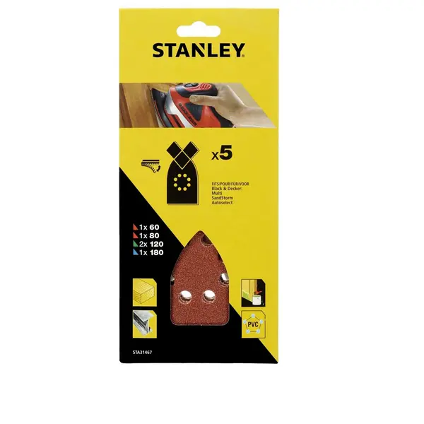 image of Stanley Mixed Pack of Sanding Sheets - STA31467-XJ