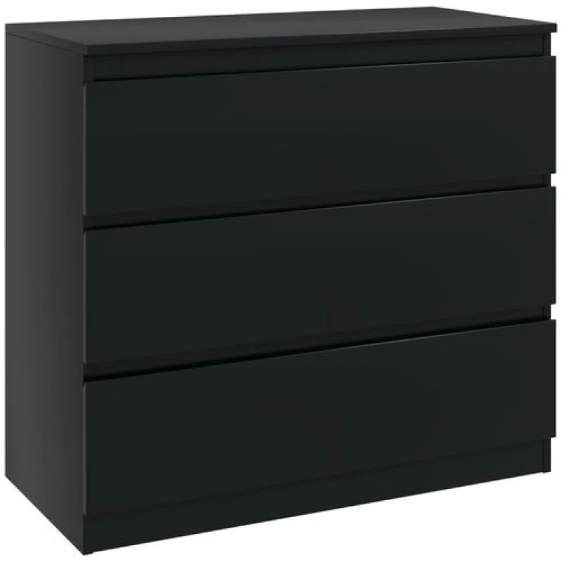 Image of HOMCOM Chest of Drawers, 3 Drawer Storage Cabinet Unit for Bedroom, Black Black