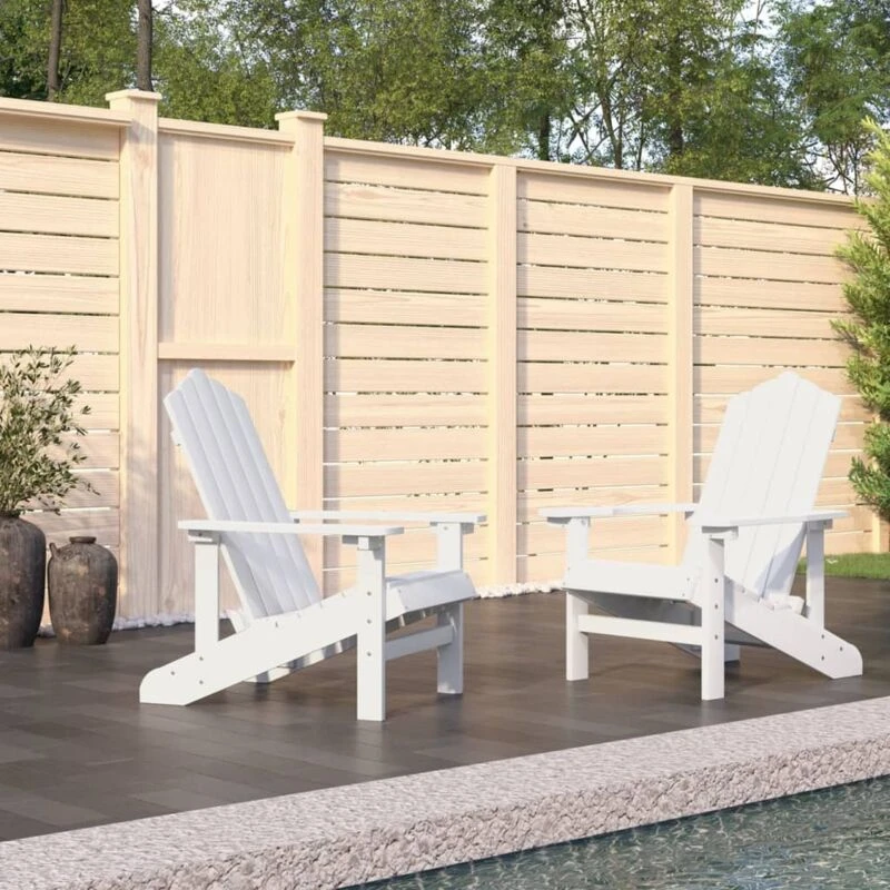 Image of VIDAXL Garden Adirondack Chairs 2 pcs hdpe White Vidaxl 8720286847114