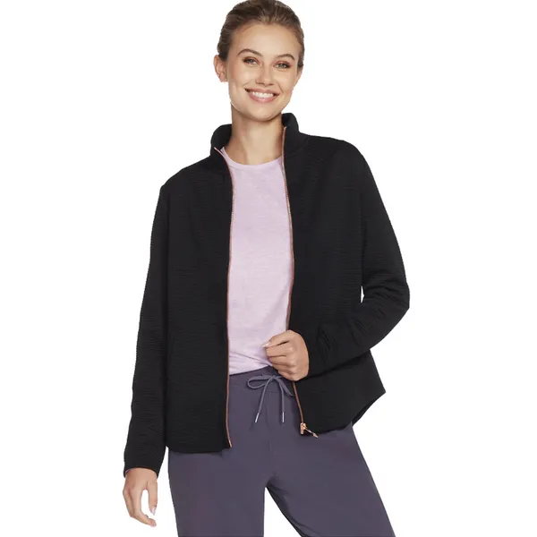 Image of Skechers Womens GOWALK Shine Full Zip Jacket S - UK Size 8-10, Bust 34.5 - 35.5' Black SKE2296-BLK-S