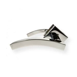 Image of LocksOnline Kubus Curved Lever Door Handle on Square Rosette