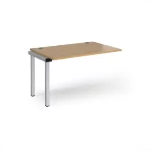 Image of Bench Desk Add On Rectangular Desk 1200mm Oak Tops With Silver Frames 800mm Depth Connex