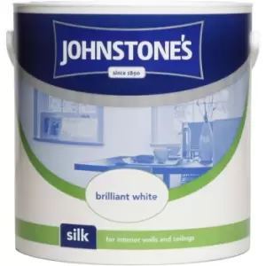 Image of Johnstones Silk Emulsion Paint, 2.5L, Pure Brilliant White