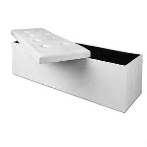 Image of Deuba Ottoman Storage Box Seat Bench Toy Box Stool Cubes MDF Seat Cube Chest Bench Seat Chest Sturdy Spacious Robust Easy-Care White Brown Black Dark