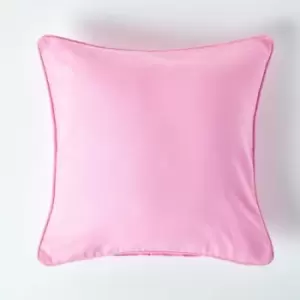 Image of Cotton Plain Pink Cushion Cover, 30 x 30cm - Pink - Homescapes