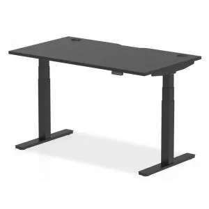 Image of Air Black Series 1400 x 800mm Height Adjustable Desk Black Top with