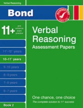 Image of Bond Verbal Reasoning Assessment Papers 10-11+ Years Book 2 by Jane Bayliss Paperback