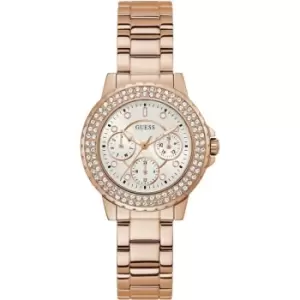 image of Guess Ladies Guess Crown Jewel Rose Gold Watch GW0410L3 - Rose Gold and Rose