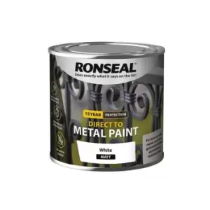 Image of Ronseal Direct to Metal Paint White Matt 250ml