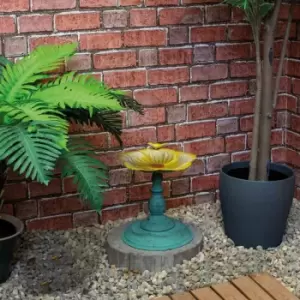 Image of St Helens Metal Bird Bath Feeder Yellow