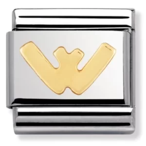 Image of Nomination CLASSIC Gold Letters W Charm 030101/23