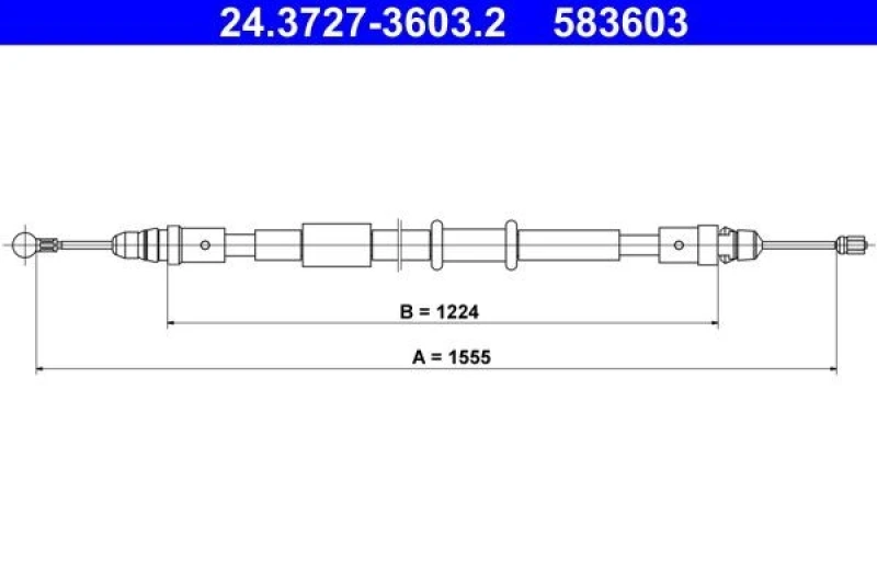 Image of Handbrake cable ATE 24.3727-3603.2