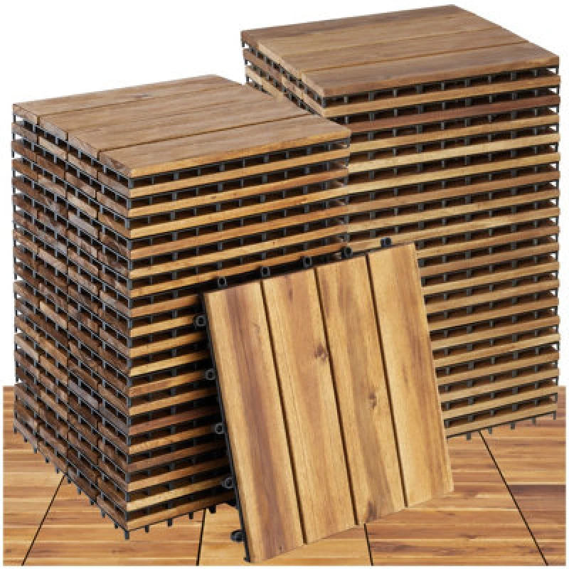 Image of tectake 40 Outdoor Tiles Tabula - Brown Brown Unisex