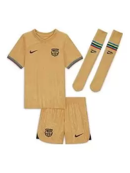 image of Nike Barcelona Little Kids 22/23 Away Kit - Gold, Size M (5-6 Years)