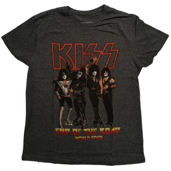 Image of KISS - End of the Road Tour Unisex Large T-Shirt - Grey/ Black