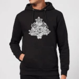 Image of Marvel Shields Snowflakes Christmas Hoodie - Black
