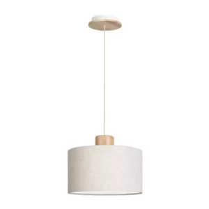 Image of Lampa Pendant E27 40W White, Imitation Wood