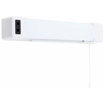 Image of 6W LED Bathroom Wall Light with Shaver Socket & Pull Switch - White
