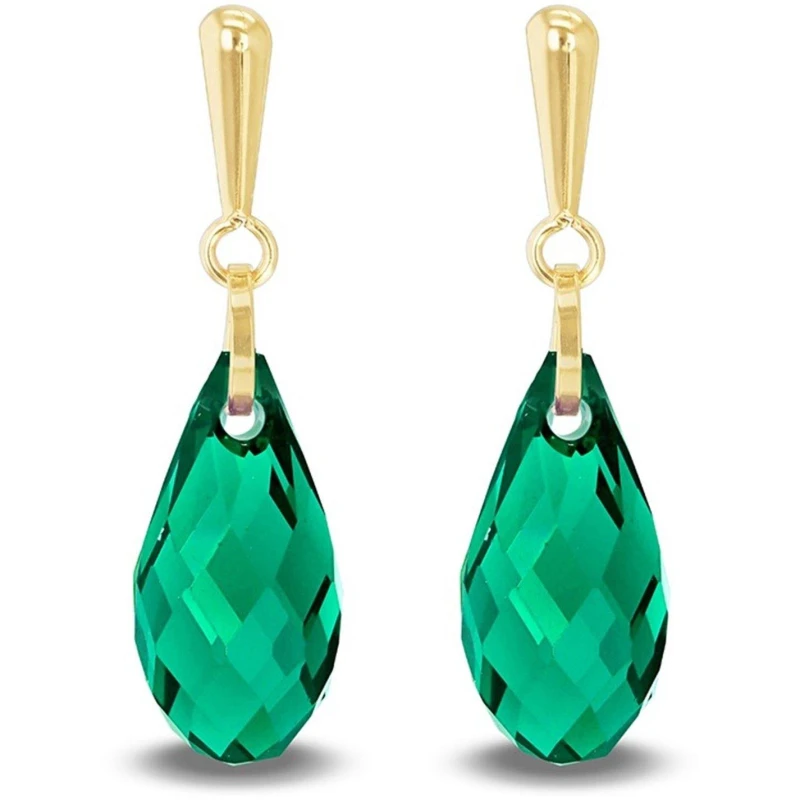 Image of Be You 9ct Gold Swarovski Crystal Teardrop Earrings Yellow Gold female One Size