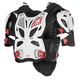 image of Alpinestars A-10 Full Chest Protector, white-red, Size XS S, white-red, Size XS S