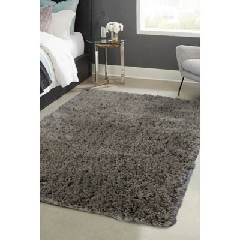Image of Homemaker Homemaker Soft Washable Grey Shaggy Rug - 200x140cm